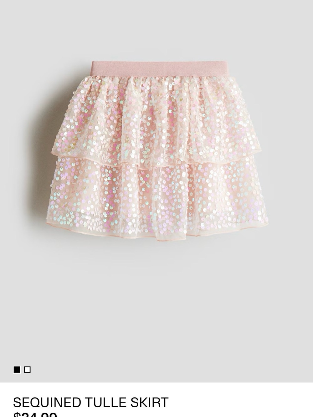 H&M Pink Iridescent Sequin Tulle Skirt